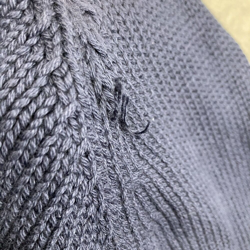 J Crew 1988 Rollneck Sweater Mens L Blue Cotton Cozy Preppy BW186 Needs Repair - Picture 6 of 12